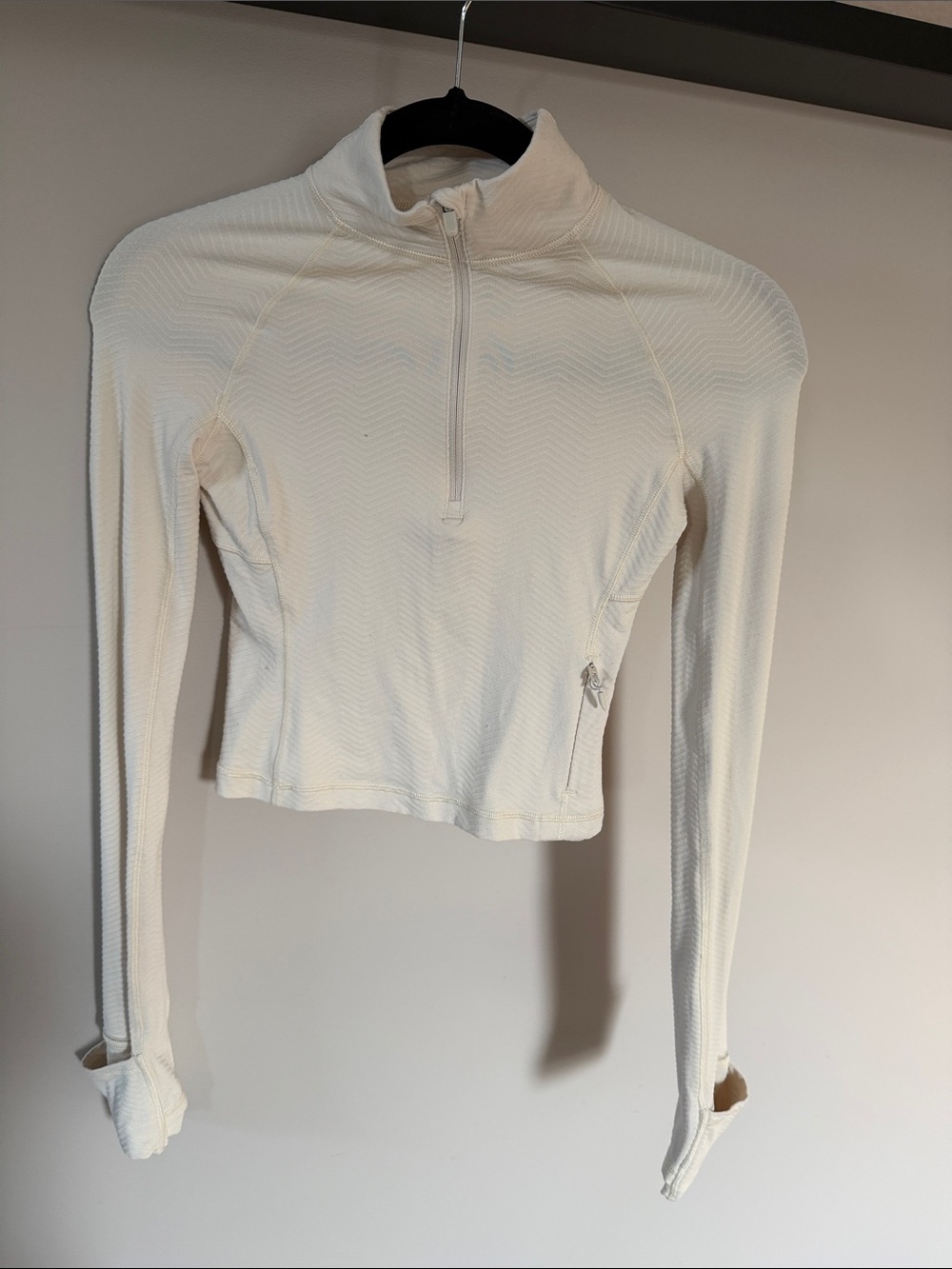 lululemon athletica Cream Cropped Half-Zip Pullover